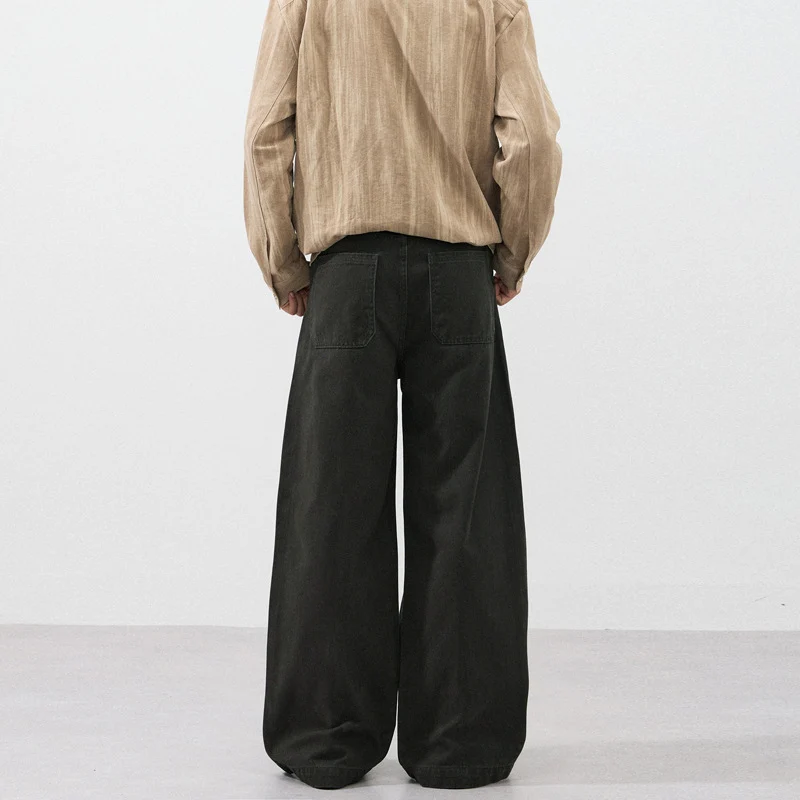 Herren Weite Paneel-Twill-Hose im Workwear-Look mit Knieabnähern Drune