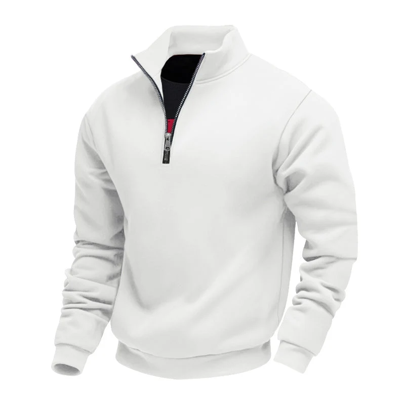 Herren sportlicher Sweatshirt mit modernem Stehkragen und Reißverschluss Drune