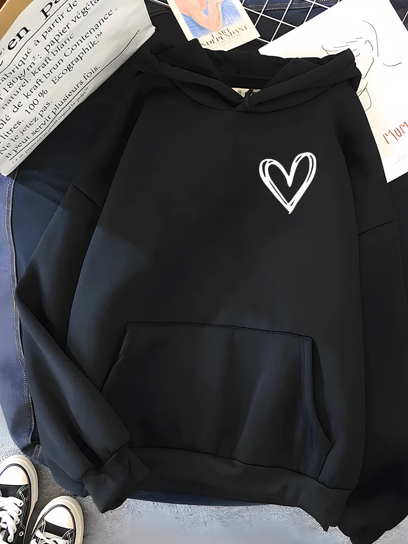 Drune | Kapuzenpullover Mit Herzdruck Für Frauen Saylor