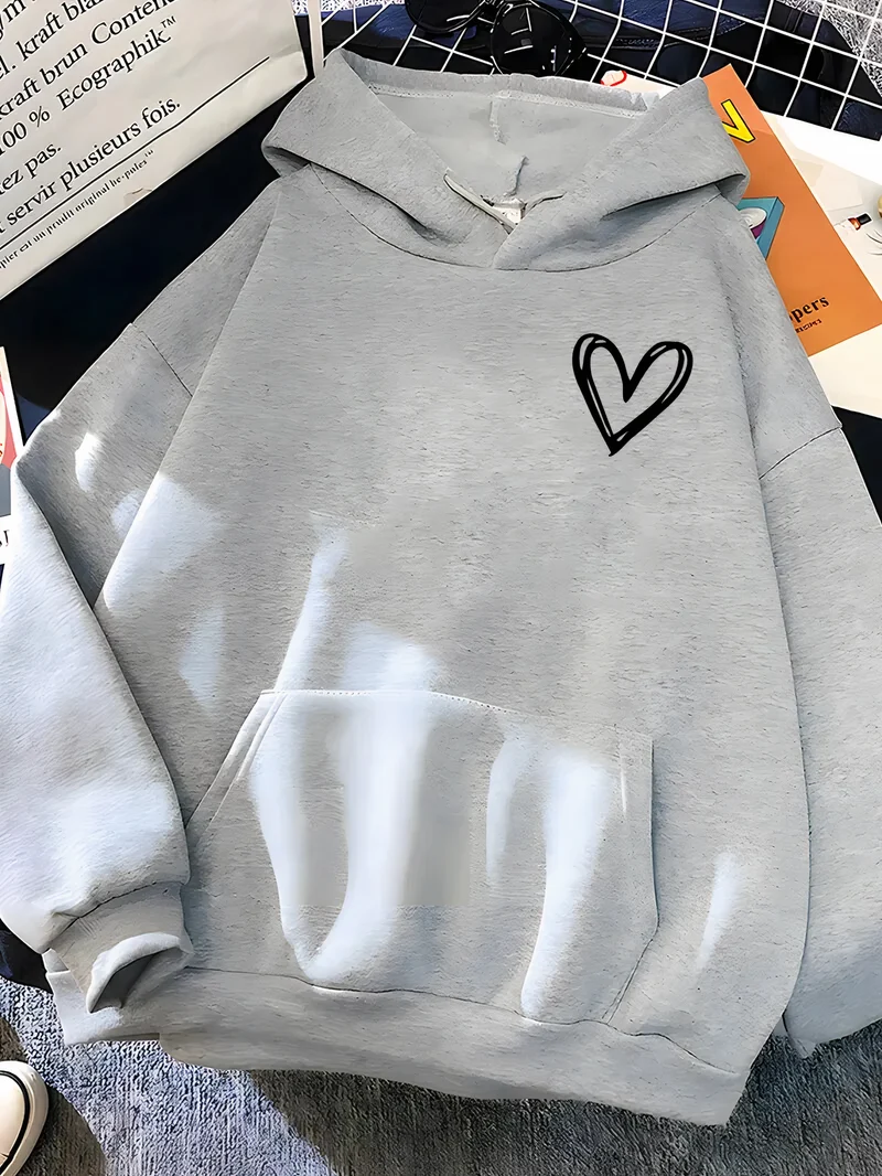Drune | Kapuzenpullover Mit Herzdruck Für Frauen Saylor