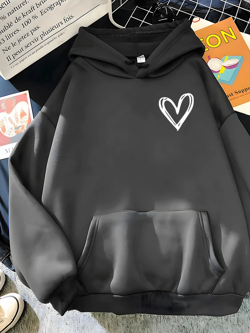 Drune | Kapuzenpullover Mit Herzdruck Für Frauen Saylor
