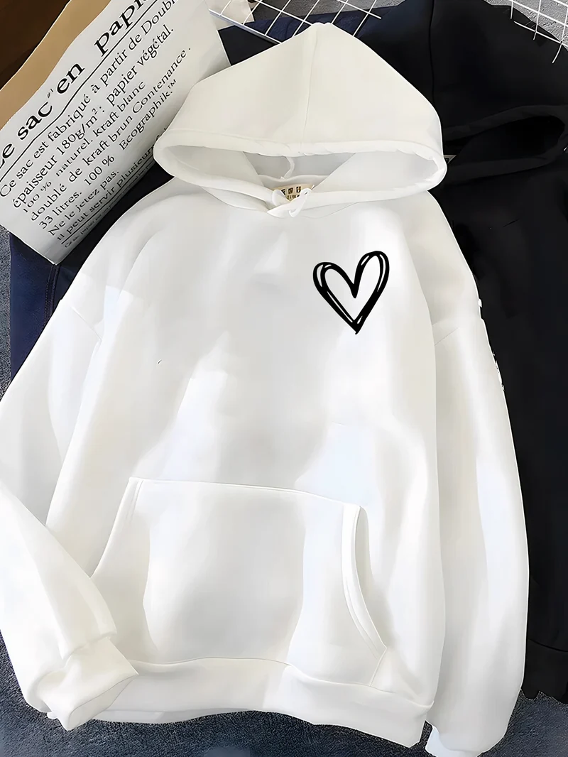 Drune | Kapuzenpullover Mit Herzdruck Für Frauen Saylor