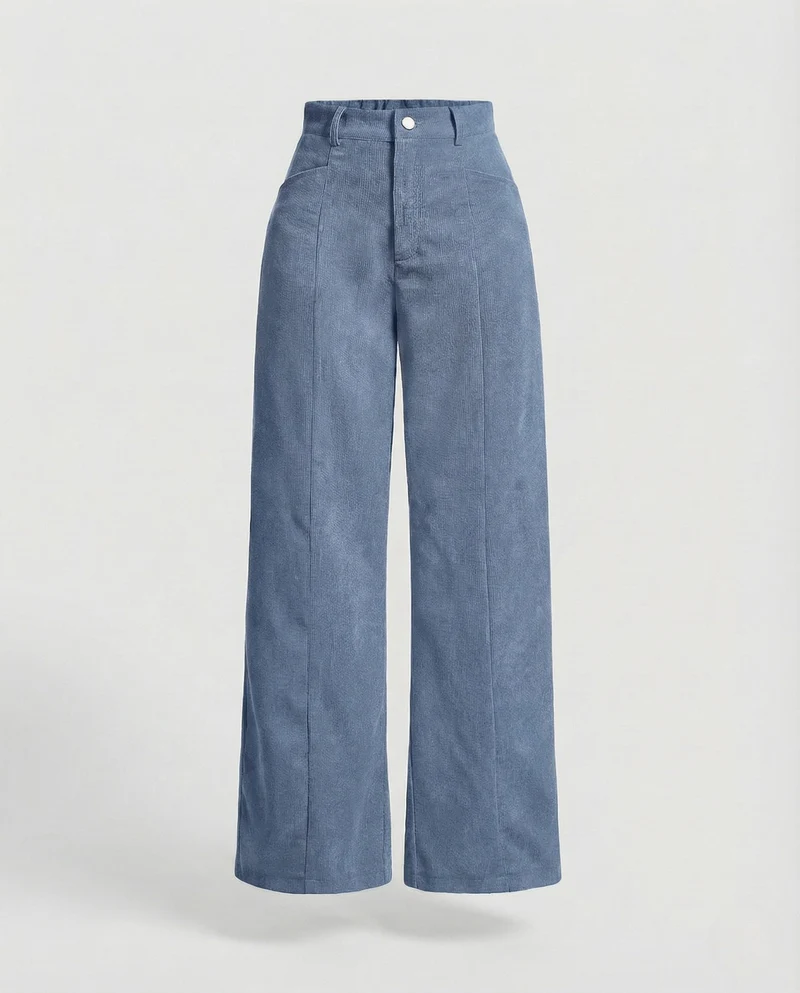 Damen Cordhose Bügelfalte Weit