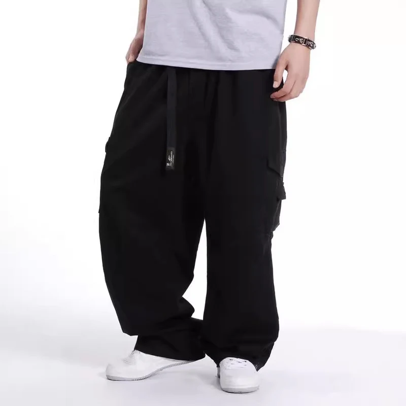 Herren Baggy-Cargohhose mit weitem Bein und Multifunktionstaschen Drune
