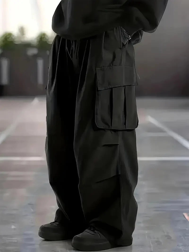 Herren Baggy-Cargo-Hose mit übergroßer Passform, elastischem Tunnelzugbund & mehrfachen Klappfächern Drune