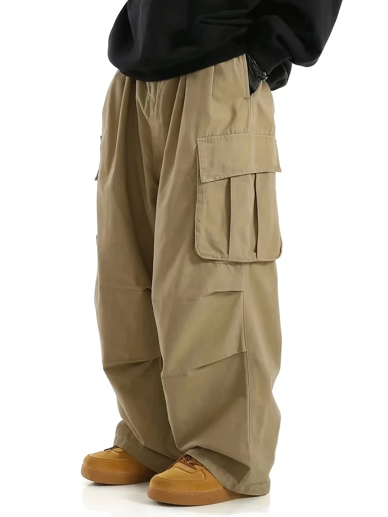 Herren Baggy-Cargo-Hose mit übergroßer Passform, elastischem Tunnelzugbund & mehrfachen Klappfächern Drune