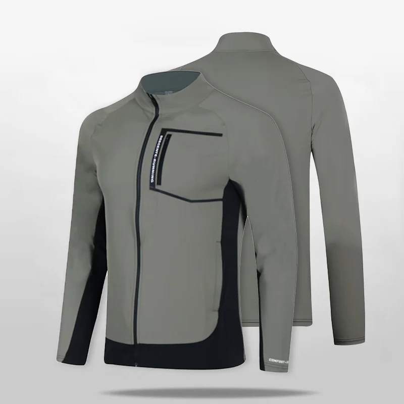Herren atmungsaktive winddichte Lauf‑Softshelljacke mit Stehkragen und Brusttasche Drune