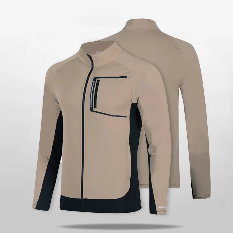 Herren atmungsaktive winddichte Lauf‑Softshelljacke mit Stehkragen und Brusttasche Drune