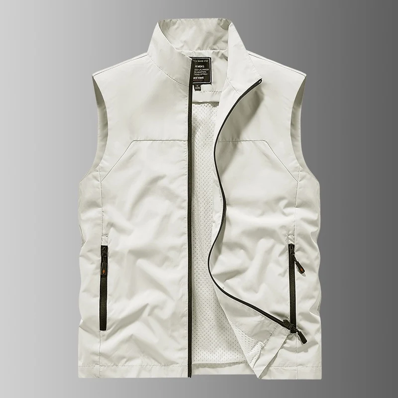 Herren Atmungsaktive Utility‑Weste mit Mesh‑Futter, wind- & wasserabweisender Außenlage & Reißverschlusstaschen Drune