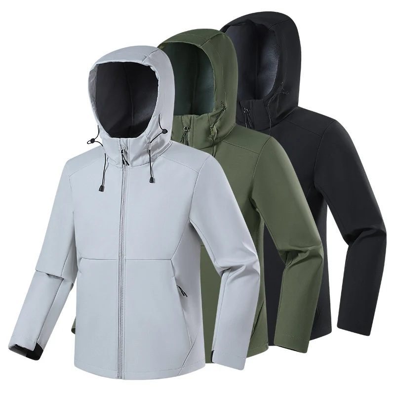 Herren Atmungsaktive Softshell-Fleecejacke mit mehrlagiger Membran, ergonomischem Schnitt und verstellbarer Kapuze Drune