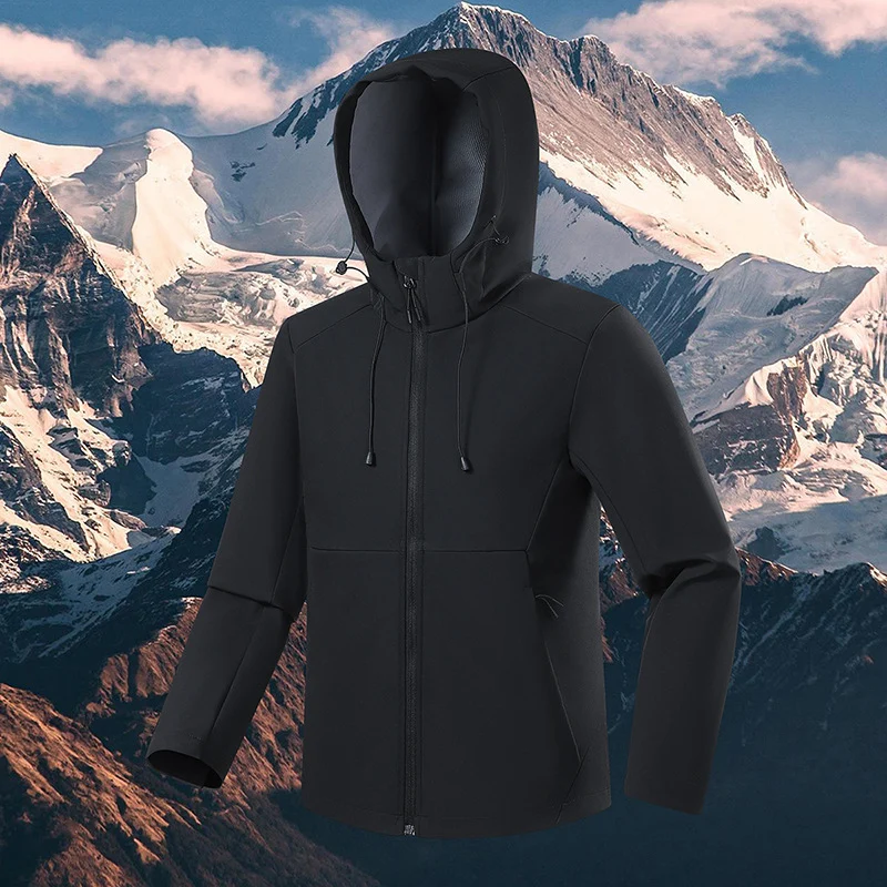 Herren Atmungsaktive Softshell-Fleecejacke mit mehrlagiger Membran, ergonomischem Schnitt und verstellbarer Kapuze Drune