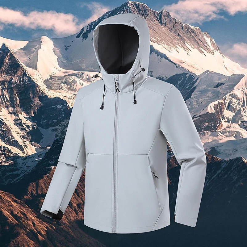 Herren Atmungsaktive Softshell-Fleecejacke mit mehrlagiger Membran, ergonomischem Schnitt und verstellbarer Kapuze Drune
