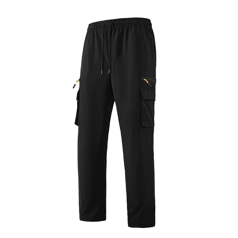 Herren Atmungsaktive Cargo-Loungehose mit Elastikbund, Kordelzug & Multifachtaschen Drune