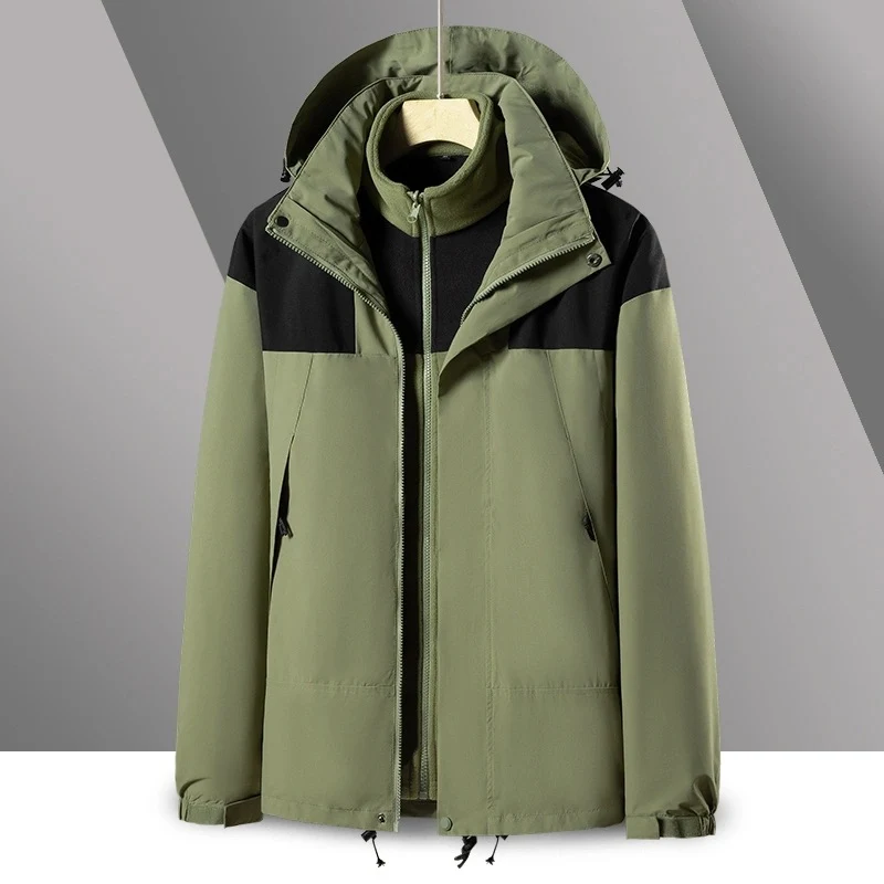 Herren 2‑in‑1 Softshell‑Fleece Hybridjacke mit abnehmbarer Kapuze Drune