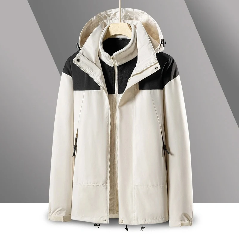 Herren 2‑in‑1 Softshell‑Fleece Hybridjacke mit abnehmbarer Kapuze Drune