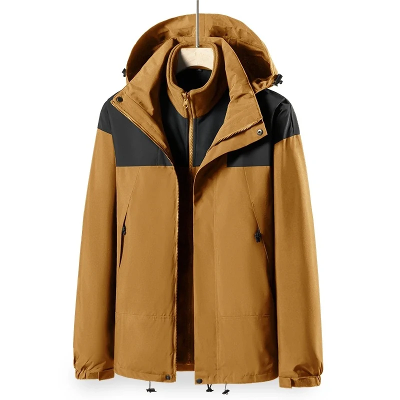 Herren 2‑in‑1 Softshell‑Fleece Hybridjacke mit abnehmbarer Kapuze Drune
