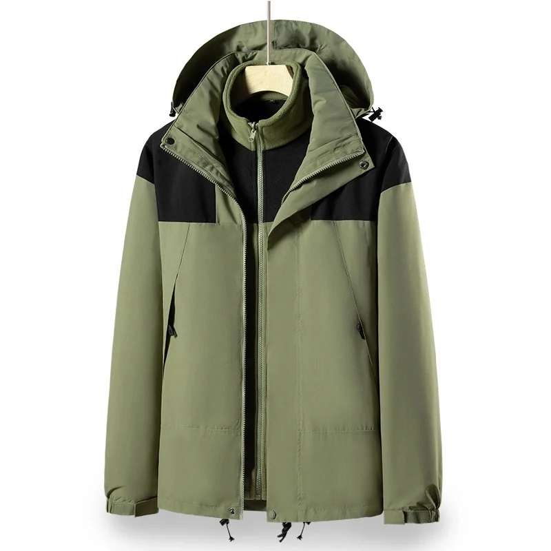Herren 2‑in‑1 Softshell‑Fleece Hybridjacke mit abnehmbarer Kapuze Drune
