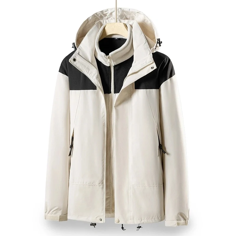 Herren 2‑in‑1 Softshell‑Fleece Hybridjacke mit abnehmbarer Kapuze Drune