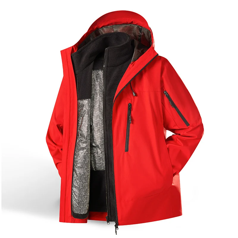 Damen Zweiteiliges wasserdichtes Funktionsjacken-Set mit herausnehmbarer Fleece-Innenjacke Drune