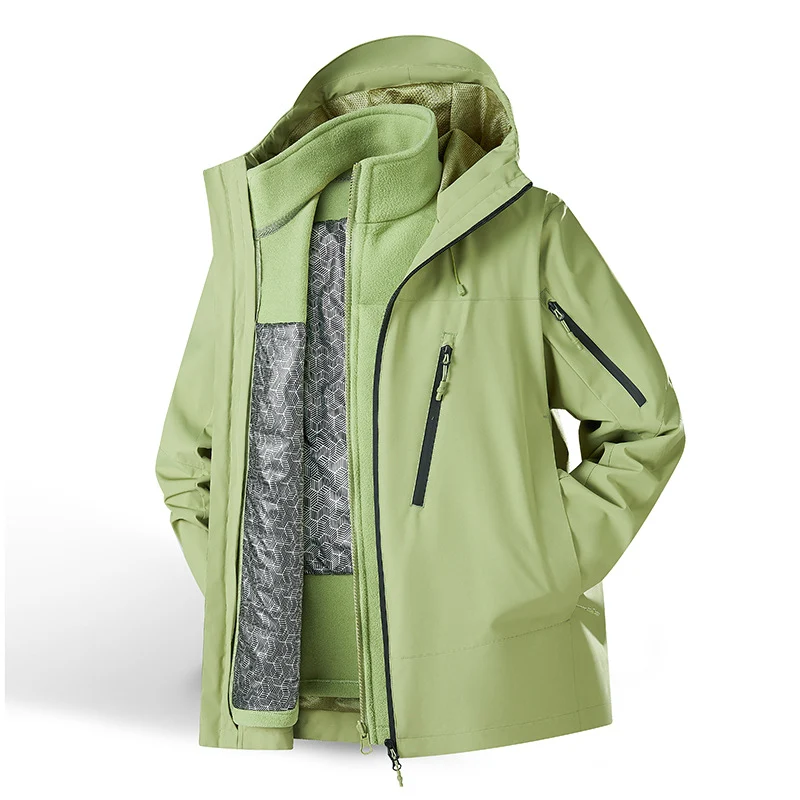 Damen Zweiteiliges wasserdichtes Funktionsjacken-Set mit herausnehmbarer Fleece-Innenjacke Drune