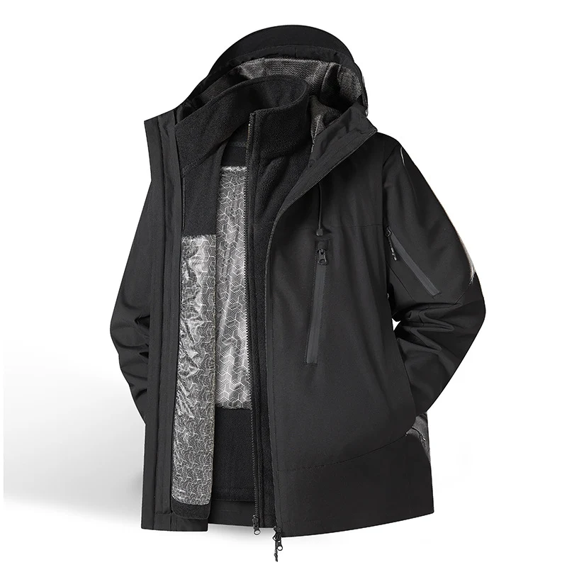 Damen Zweiteiliges wasserdichtes Funktionsjacken-Set mit herausnehmbarer Fleece-Innenjacke Drune