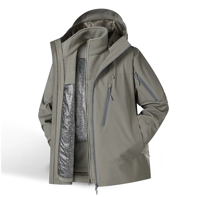 Damen Zweiteiliges wasserdichtes Funktionsjacken-Set mit herausnehmbarer Fleece-Innenjacke Drune