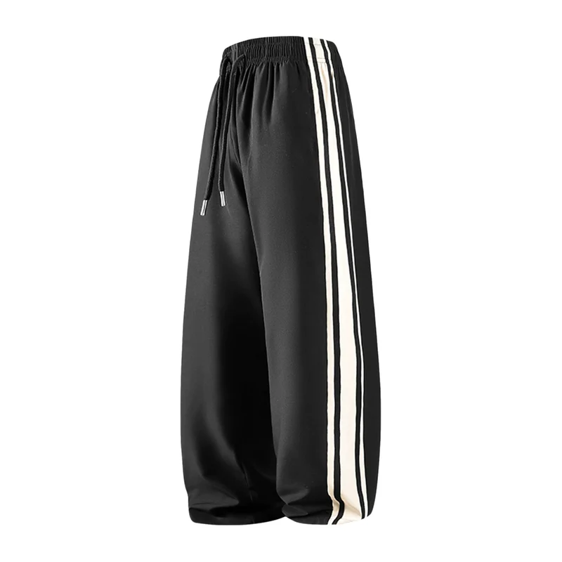 Damen Weite Trackpants mit Tunnelzugbund und seitlichen Kontraststreifen Drune