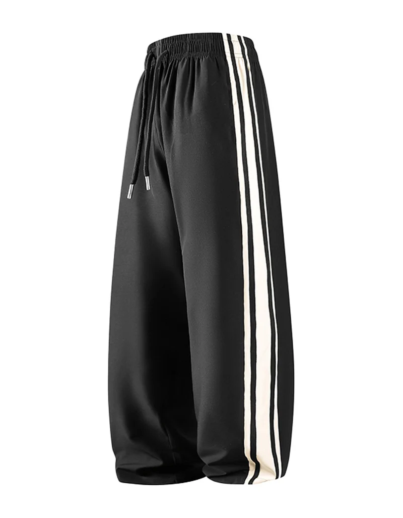 Damen Weite Trackpants mit Tunnelzugbund und seitlichen Kontraststreifen Drune