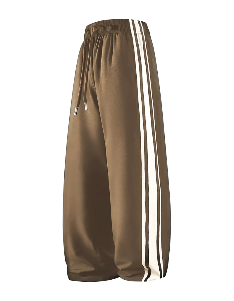 Damen Weite Trackpants mit Tunnelzugbund und seitlichen Kontraststreifen Drune
