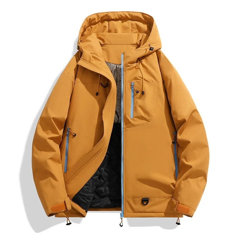 Damen Wasserdichte isolierte Softshell‑Thermojacke mit Kapuze und Multifunktionstaschen Drune