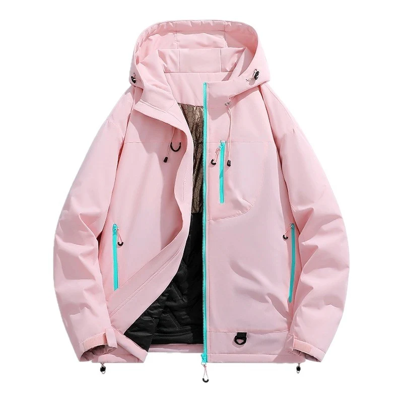Damen Wasserdichte isolierte Softshell‑Thermojacke mit Kapuze und Multifunktionstaschen Drune