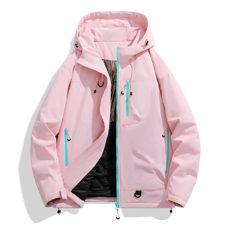 Damen Wasserdichte isolierte Softshell‑Thermojacke mit Kapuze und Multifunktionstaschen Drune