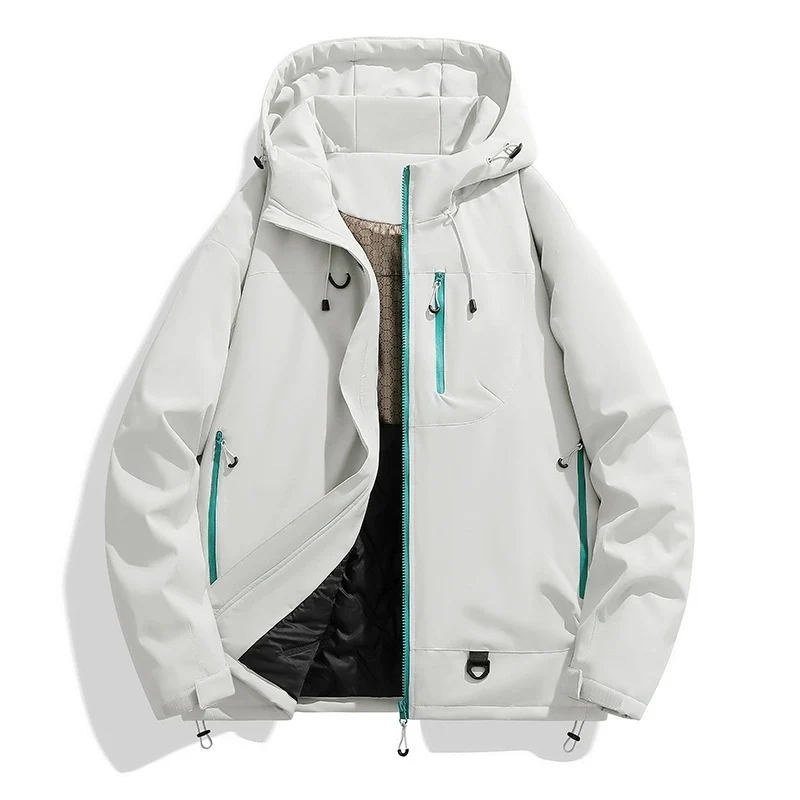 Damen Wasserdichte isolierte Softshell‑Thermojacke mit Kapuze und Multifunktionstaschen Drune