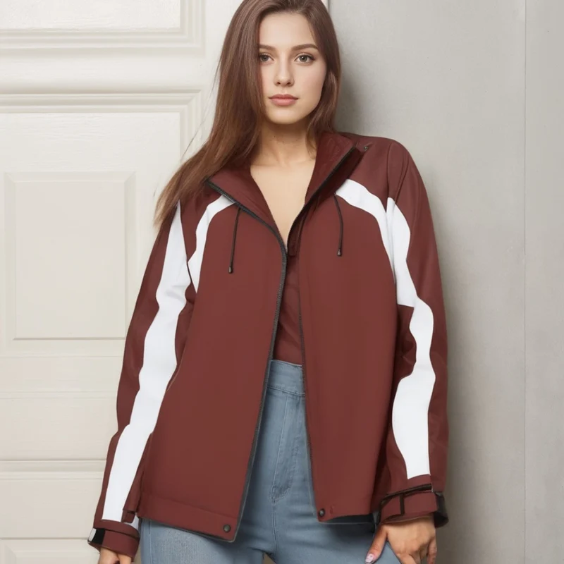Damen Urbaner Kapuzen-Anorak mit kontrastierenden Bahnen, Mesh-Futter & verstellbarem Saum Drune