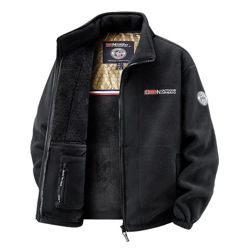 Damen Thermo-Fleecejacke mit wärmendem Teddyfutter, Stehkragen und Reißverschlusstaschen Drune