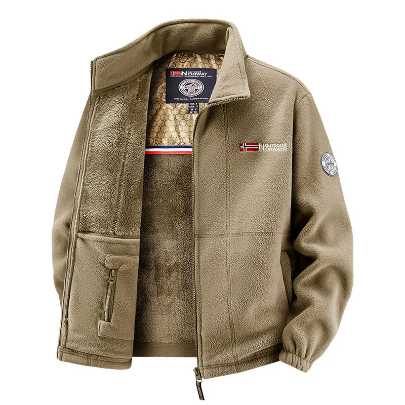 Damen Thermo-Fleecejacke mit wärmendem Teddyfutter, Stehkragen und Reißverschlusstaschen Drune