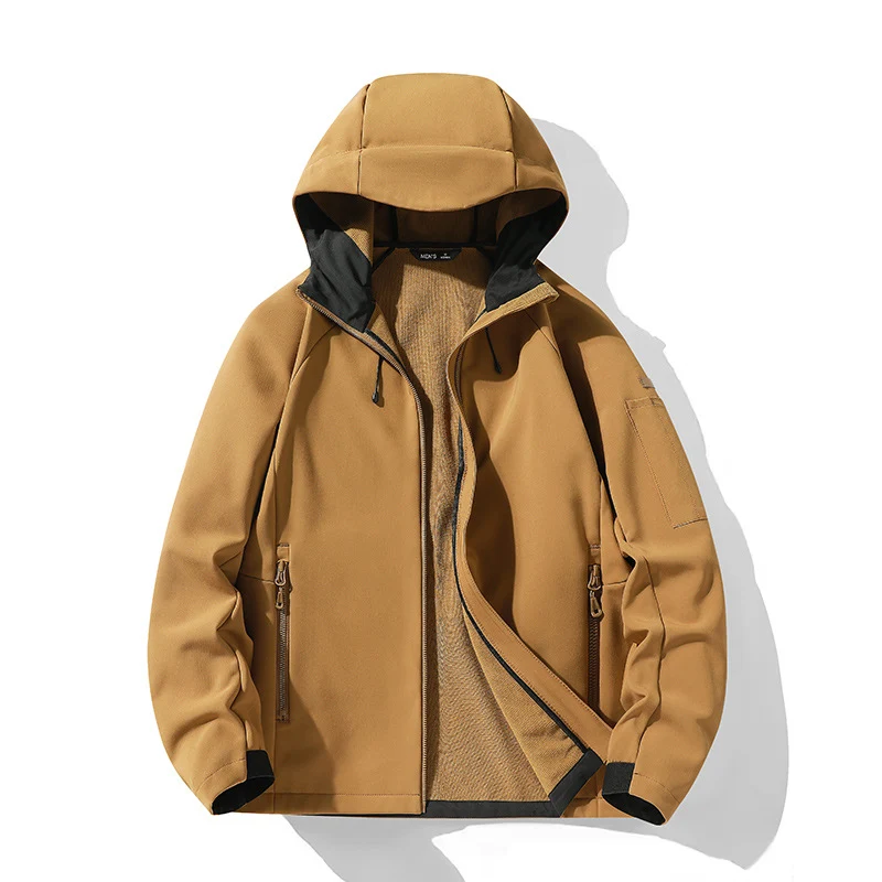 Damen Softshelljacke mit Kapuze und Fleece-Innenfutter, winddicht wasserabweisend Drune