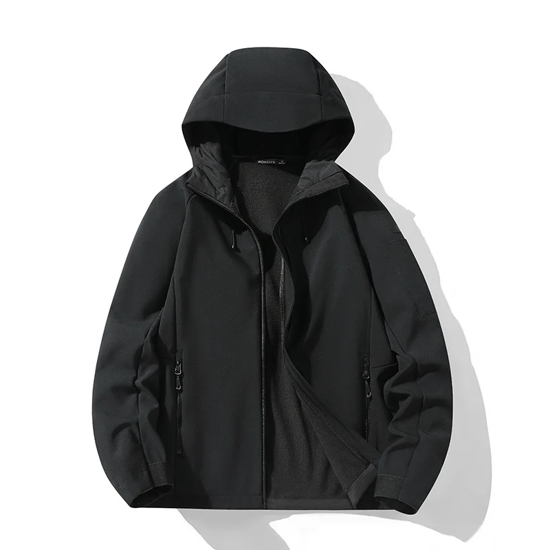 Damen Softshelljacke mit Kapuze und Fleece-Innenfutter, winddicht wasserabweisend Drune