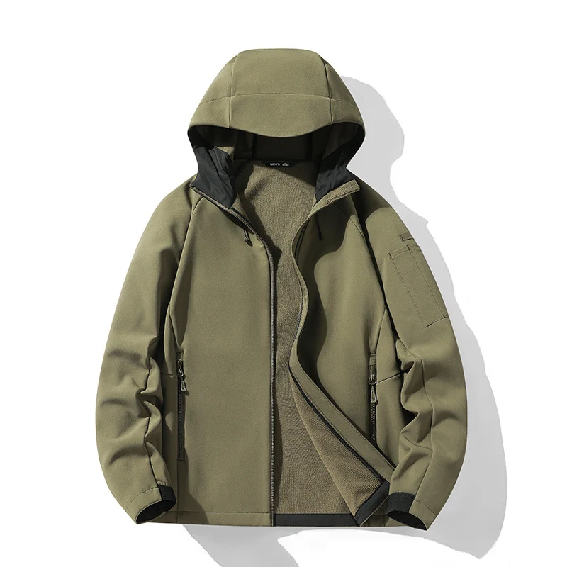 Damen Softshelljacke mit Kapuze und Fleece-Innenfutter, winddicht wasserabweisend Drune