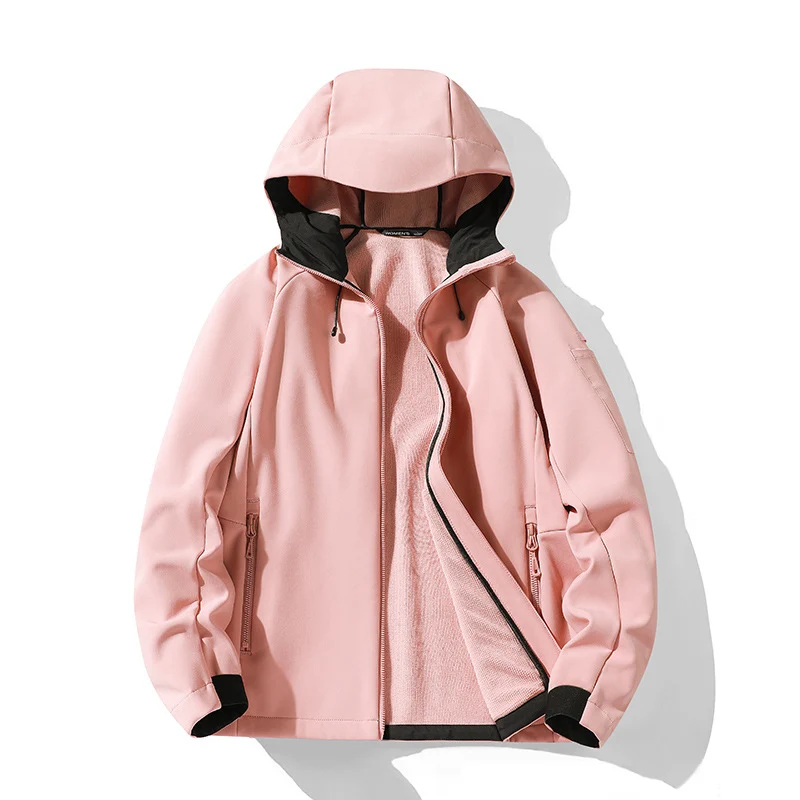 Damen Softshelljacke mit Kapuze und Fleece-Innenfutter, winddicht wasserabweisend Drune