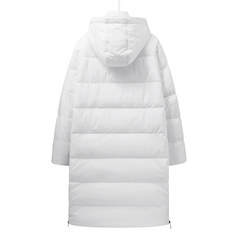 Damen Maxi-Langstreckender Thermo-Steppmantel mit 3D-Quilt und verstellbarer Kapuze Drune
