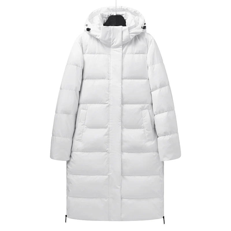 Damen Maxi-Langstreckender Thermo-Steppmantel mit 3D-Quilt und verstellbarer Kapuze Drune