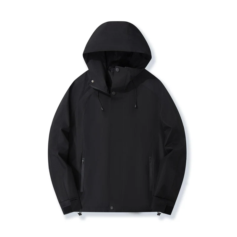 Damen Leichte Kapuzen-Regenjacke mit Kontraststreifen und Mesh‑Futter Drune