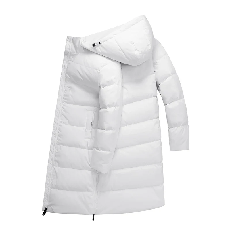 Damen Langer minimalistischer Steppmantel mit konturierter Kapuze und ultraleichter Thermofüllung Drune