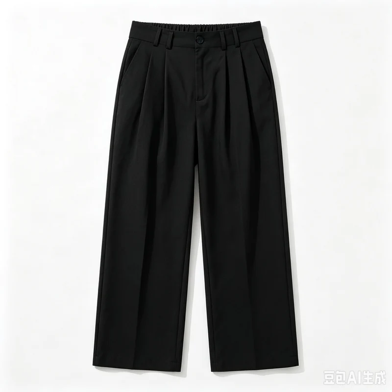 Damen Hochtaillierte weite Bundfaltenhose mit verkürztem Bein und verstellbaren Knopf-Bündchen Drune