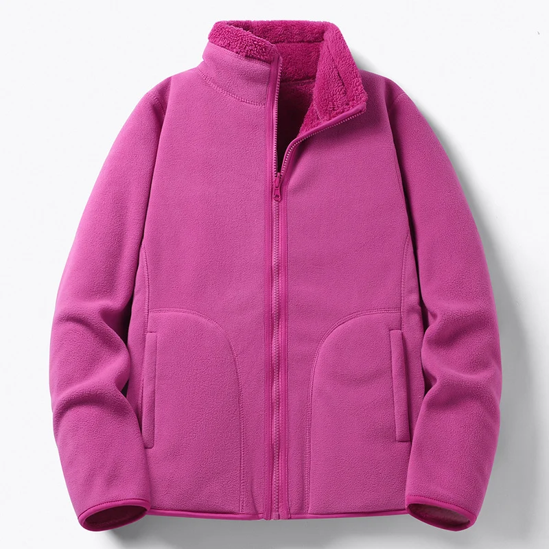 Damen Gefütterte Fleece-Jacke mit Teddyfutter, Stehkragen & durchgehendem Reißverschluss Drune