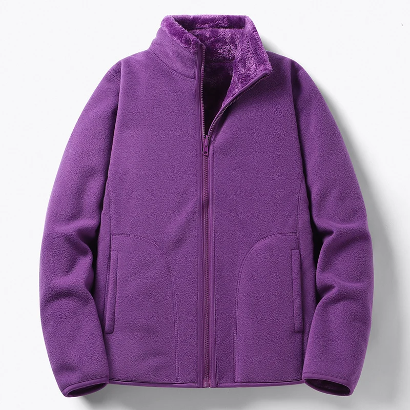 Damen Gefütterte Fleece-Jacke mit Teddyfutter, Stehkragen & durchgehendem Reißverschluss Drune