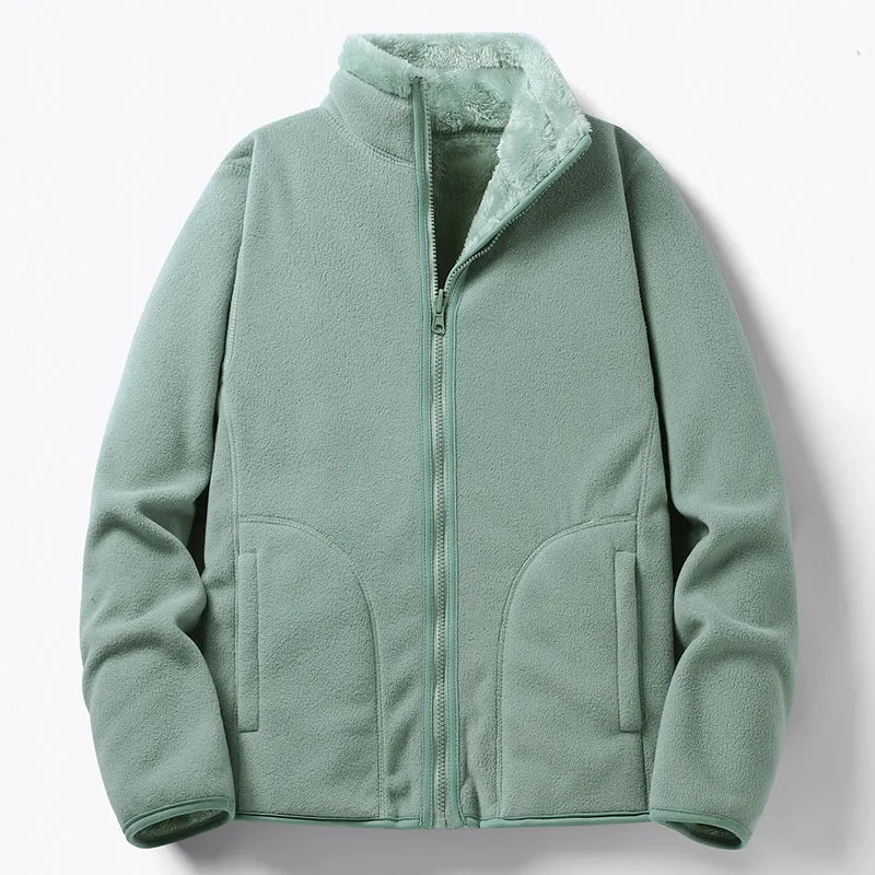 Damen Gefütterte Fleece-Jacke mit Teddyfutter, Stehkragen & durchgehendem Reißverschluss Drune