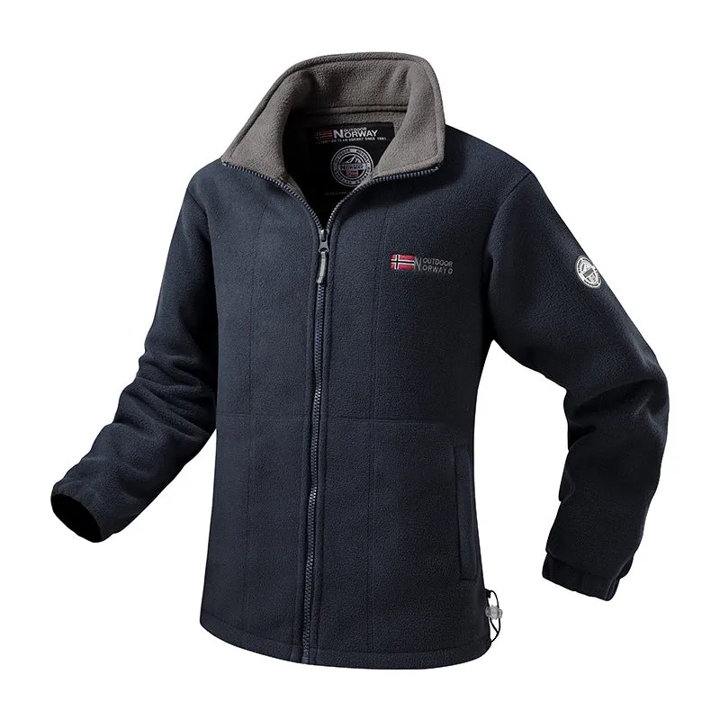 Damen Fleecejacke mit Stehkragen, windabweisender Struktur & verstellbarem Kordelzugsaum Drune