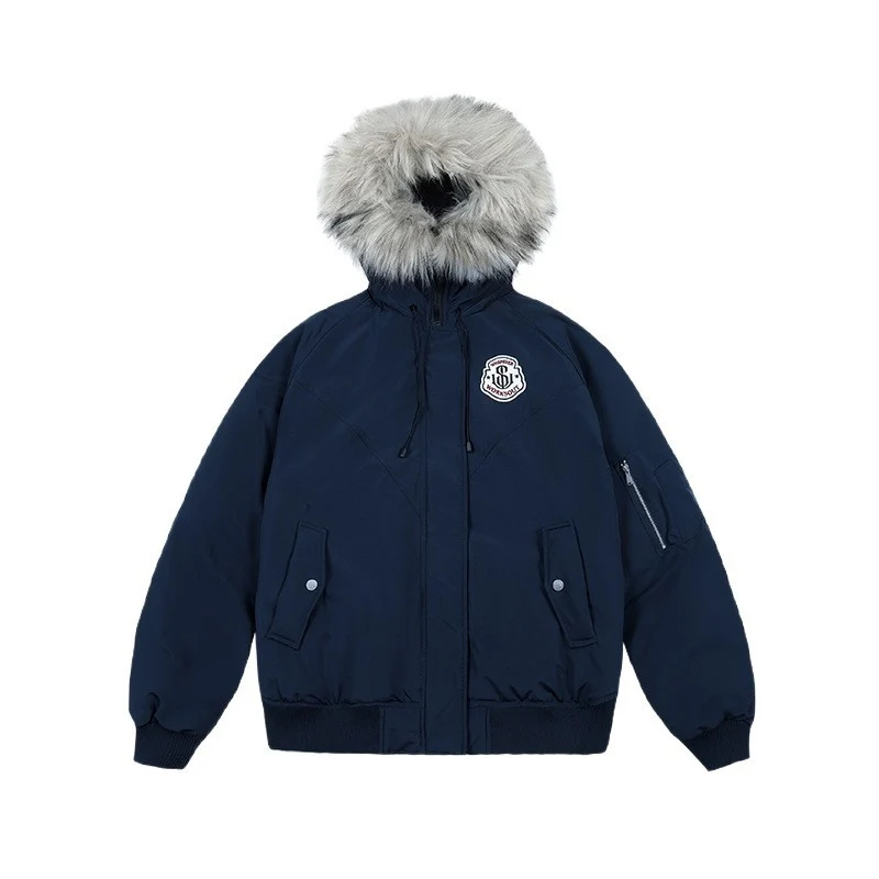 Damen nan oversized Thermo-Parka mit voluminöser Kapuze, abnehmbarer Webpelzblende und Rippbündchen Drune